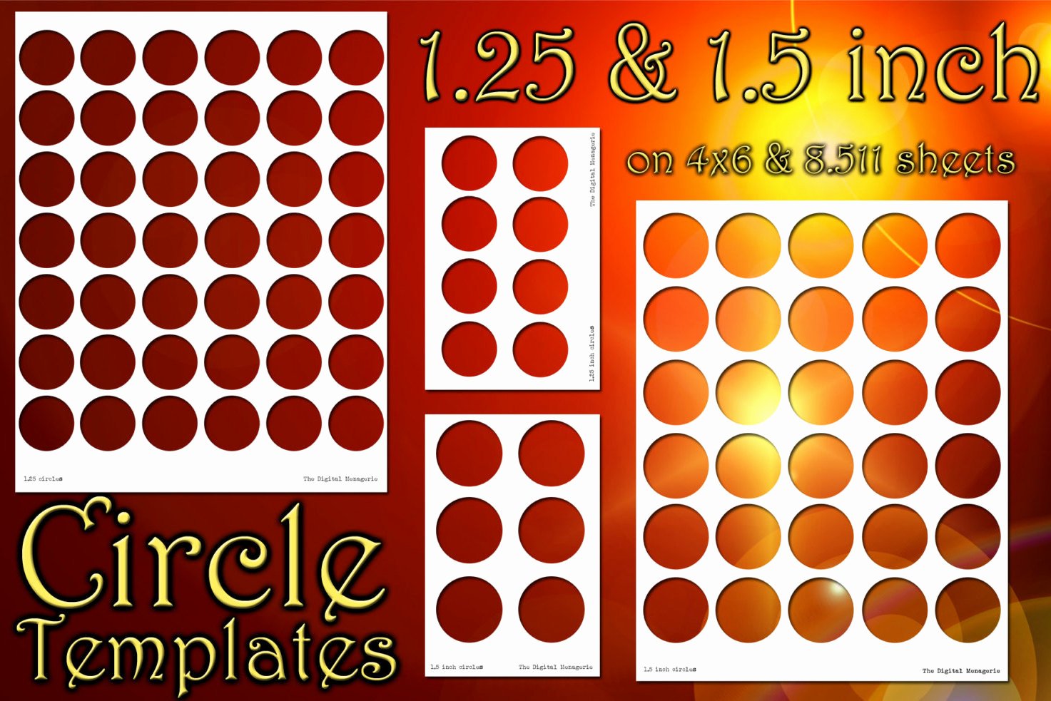 1 Inch Circle Template Luxury 1 25 &amp; 1 5 Inch Circle Templates 4x6 8 5x11 Sheets Png