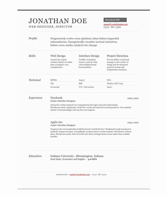 1 Page Resume Template Best Of Free E Page Resume Templates