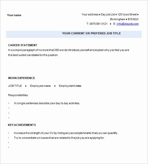 1 Page Resume Template Unique 41 E Page Resume Templates Free Samples Examples