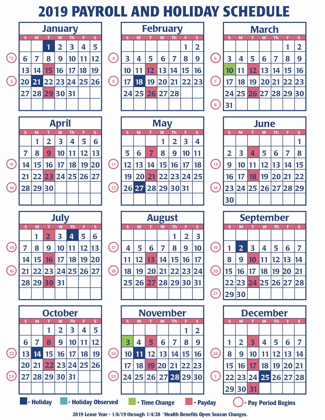 2019 Biweekly Payroll Calendar Template New Weekly Payroll Calendar for 2019