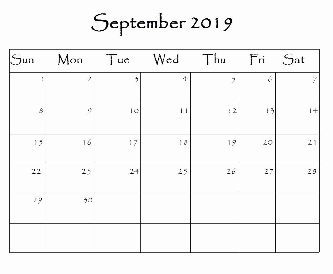 2019 Monthly Calendar Word Lovely 2019 Word Calendar