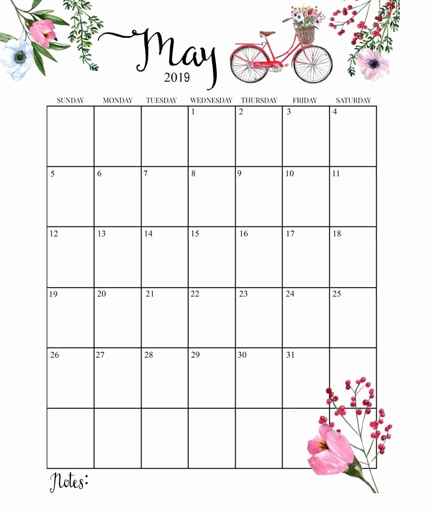 2019 Monthly Calendar Word Luxury Free May 2019 Calendar Printable Template Blank Word Pdf Notes