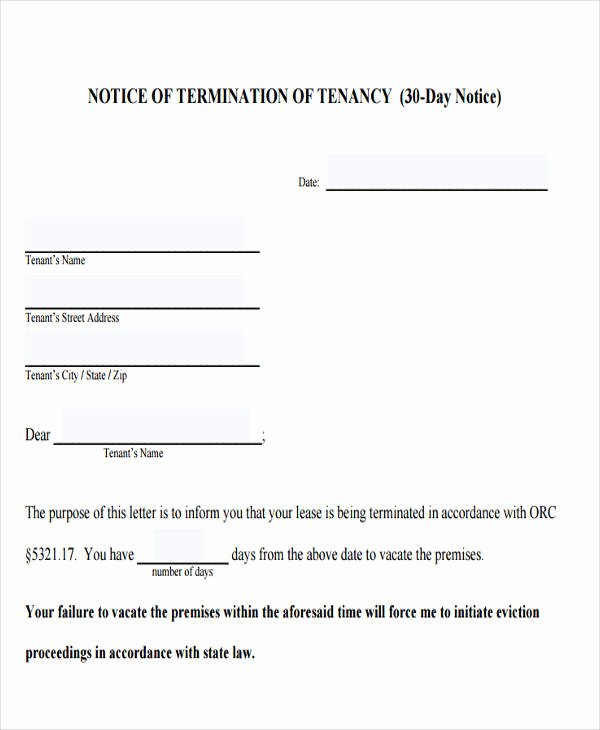 30 Day Eviction Notice form Fresh 32 Eviction Notice Templates Pdf Google Docs Ms Word