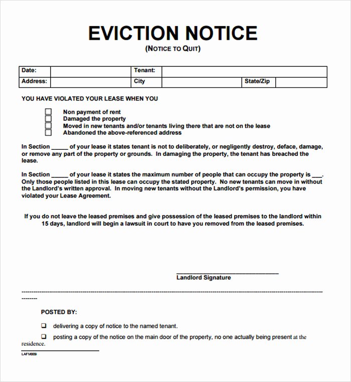 30 Day Eviction Notice Template Luxury 12 Free Eviction Notice Templates for Download Designyep