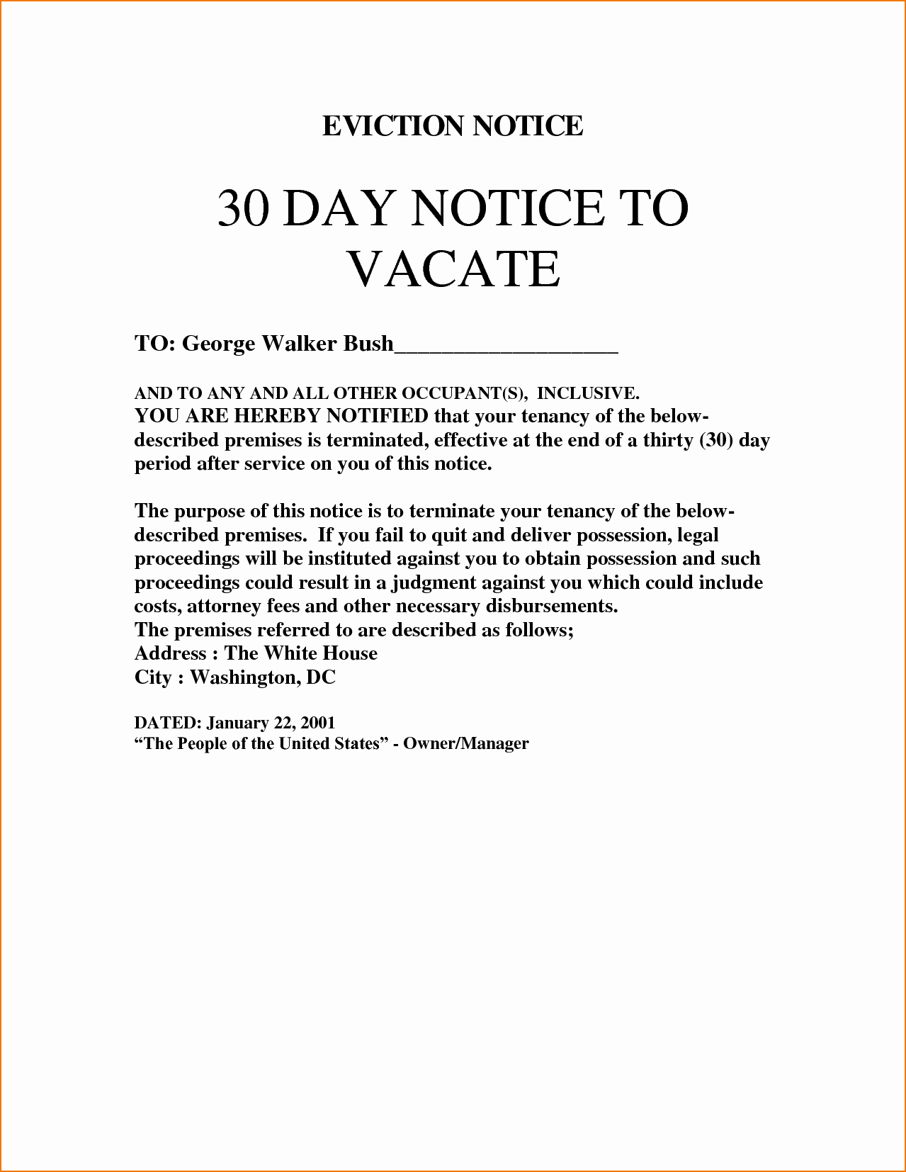 30 Day Eviction Notice Template Luxury 3 Eviction Notice Template