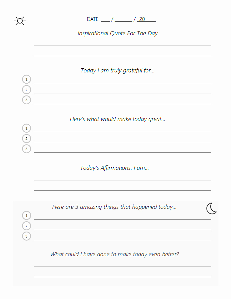 40 5 Minute Journal Pdf Desalas Template