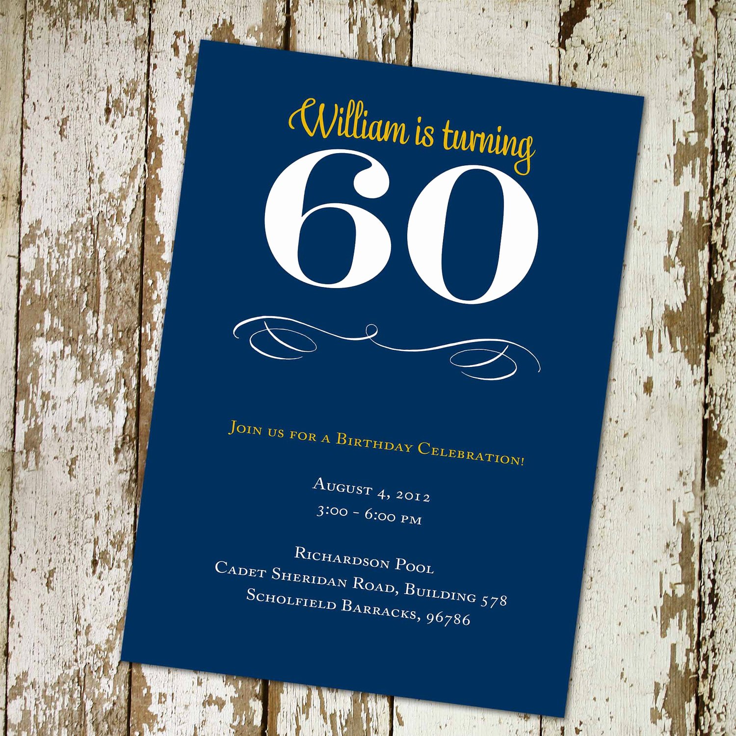 60 Th Birthday Invitation New 60th Birthday Invitation Any Color Retirement Surprise Party