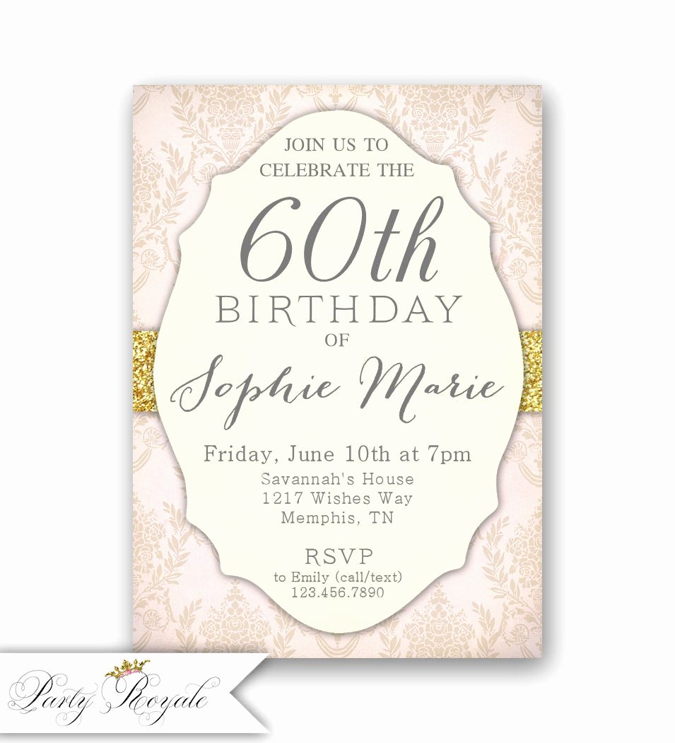 60 Th Birthday Invites Fresh Elegant 60th Birthday Invitations Women S 60th