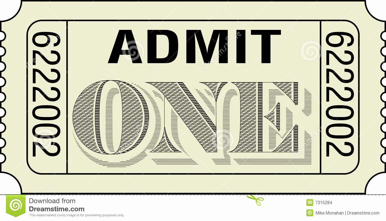 Admit One Ticket Template Unique Admit E Ticket Stock Image