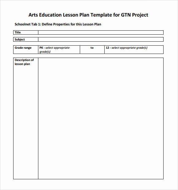 Art Lesson Plan Template Unique Sample Art Lesson Plan 8 Documents In Pdf Word