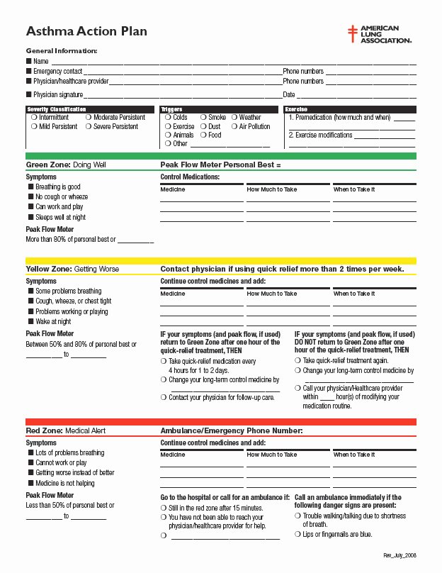Asthma Action Plan form Beautiful Create An asthma Action Plan