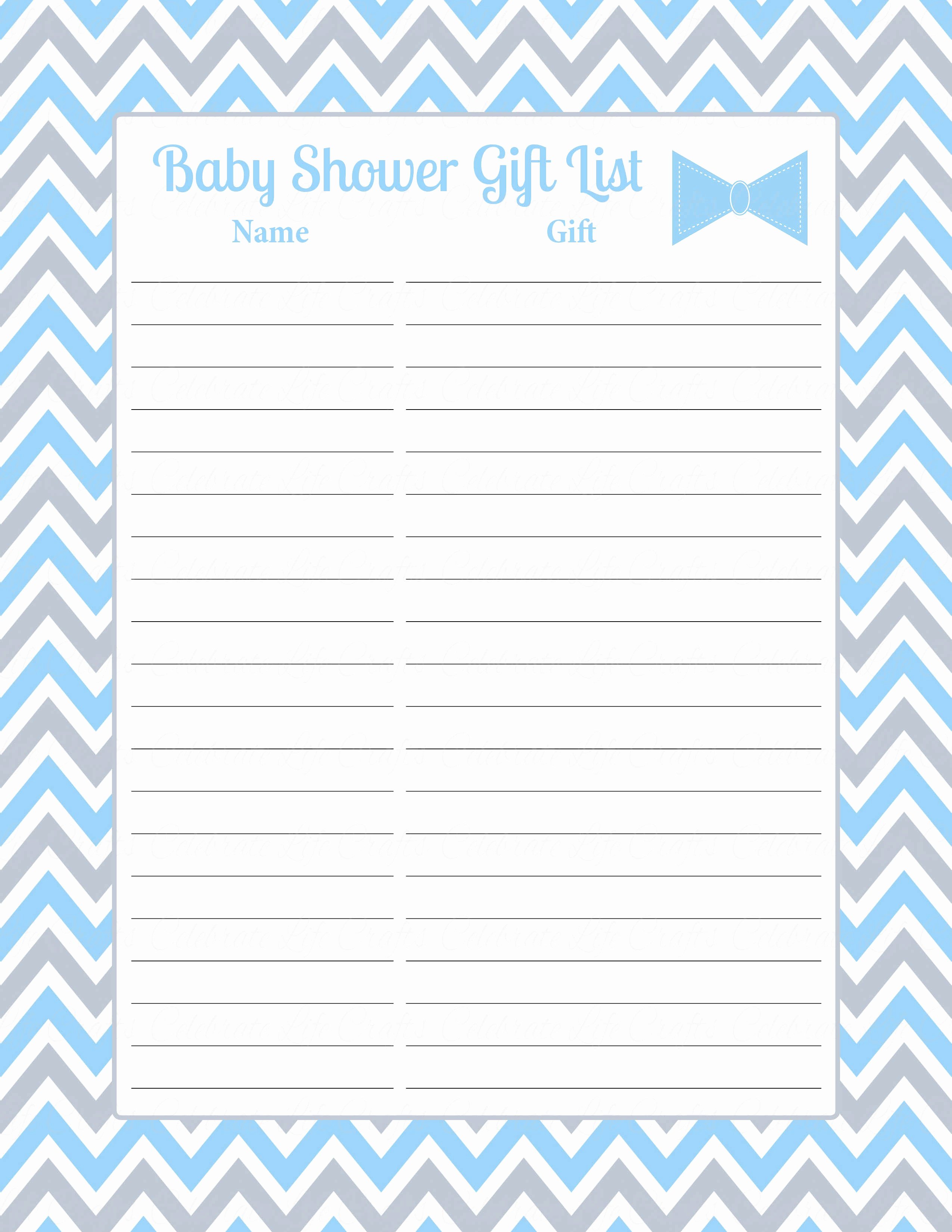 Baby Shower Gift Lists Fresh Baby Shower Gift List Little Man Baby Shower theme for
