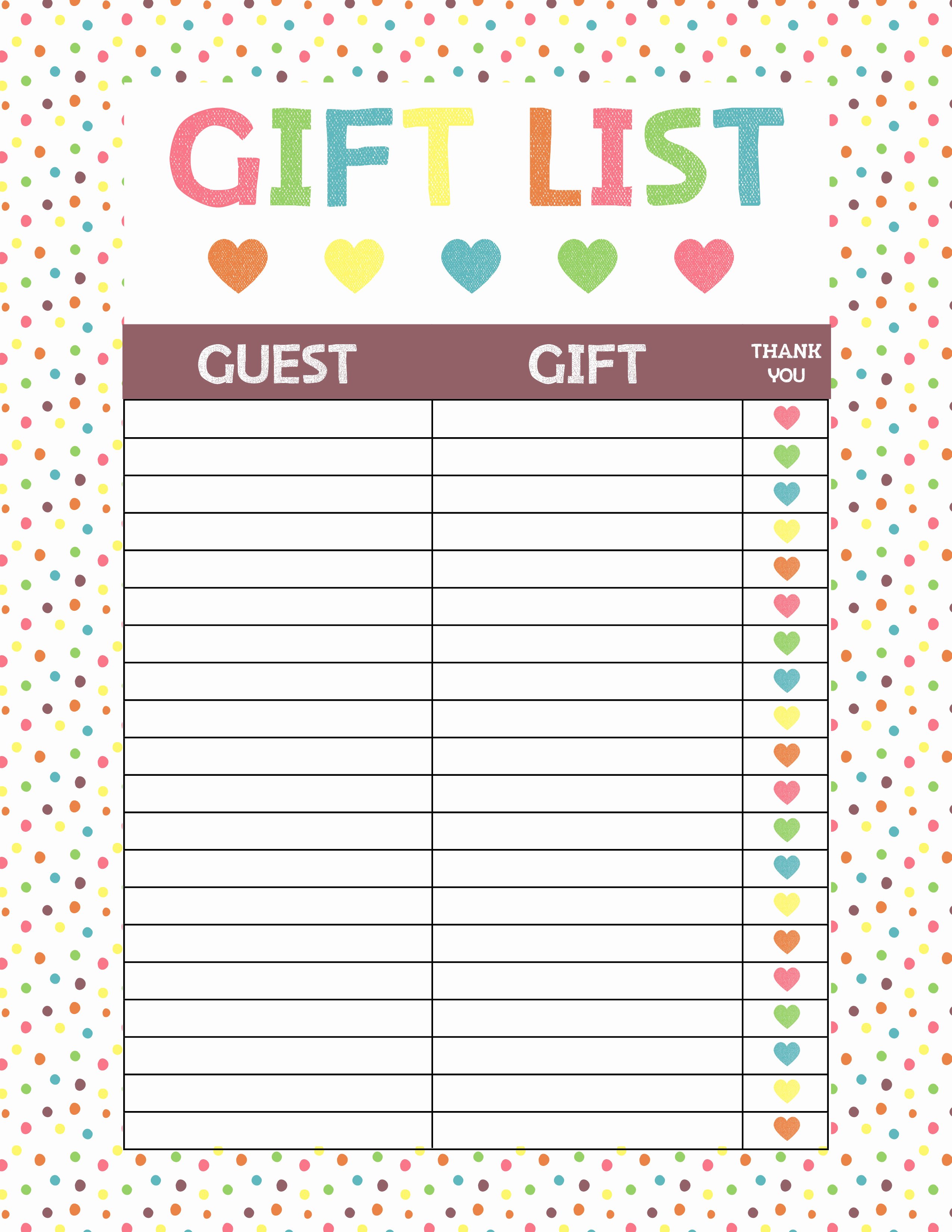 Baby Shower Gift Lists Fresh Free Printable Baby Shower Gift List • Glitter N Spice