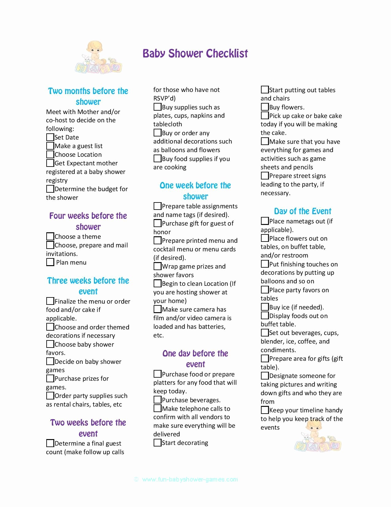 Baby Shower Planning Check List Beautiful Baby Shower Checklist to Help Plan the Perfect Baby Shower