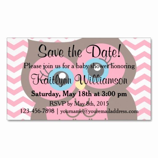 Baby Shower Save the Dates New Pink Owl Save the Date Baby Shower Magnetic Card
