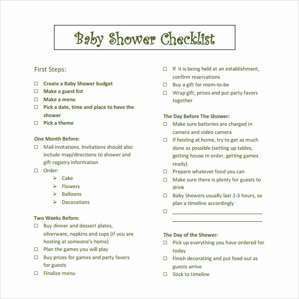 Baby Shower to Do List Awesome 24 Helpful Baby Shower Checklists