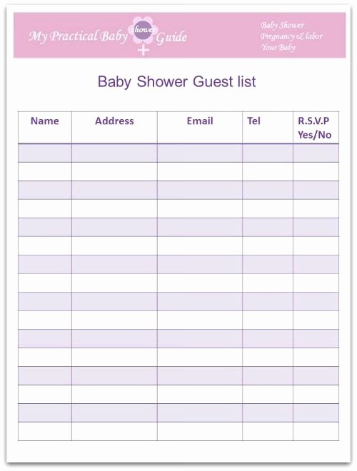 Baby Shower to Do List New Free Printable Baby Shower Guest List