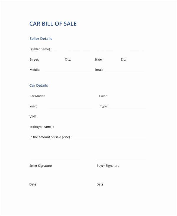 Basic Bill Of Sale Awesome Bill Of Sale Template 44 Free Word Excel Pdf