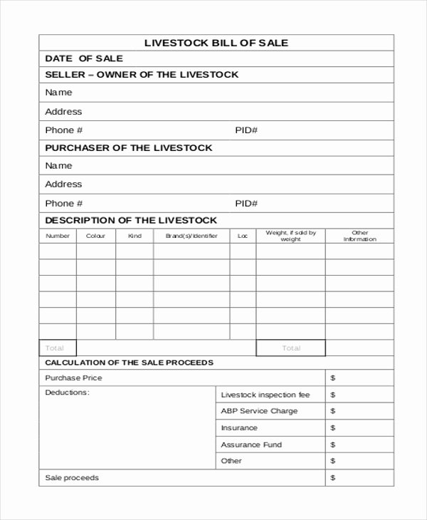 Basic Bill Of Sale Best Of Simple Bill Of Sale form Sample 9 Free Documents In Pdf