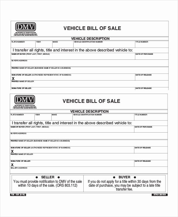 Basic Bill Of Sale Unique 11 Vehicle Bill Of Sales Free Sample Example format