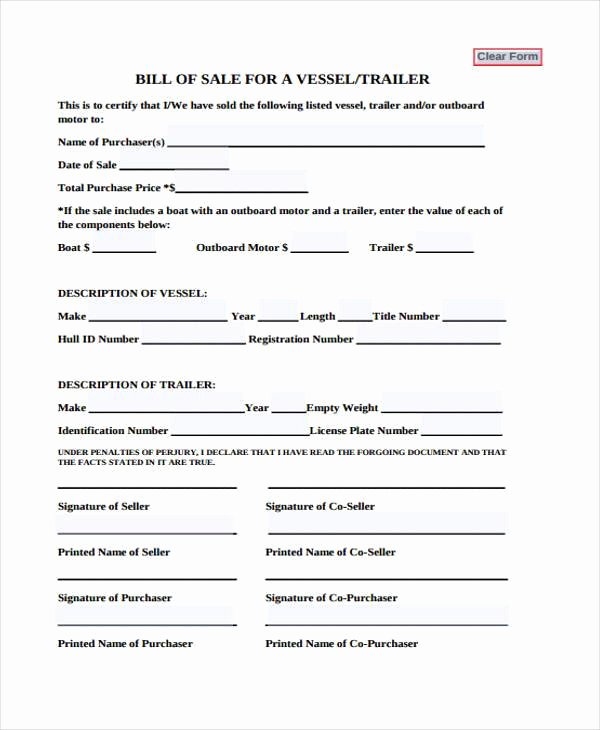 Basic Bill Of Sale Unique Free 32 Bill Of Sale forms