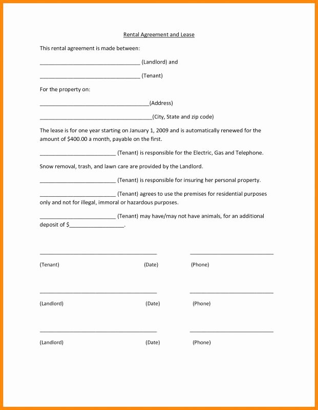 Basic Lease Agreement Template Best Of Basic Lease Agreement