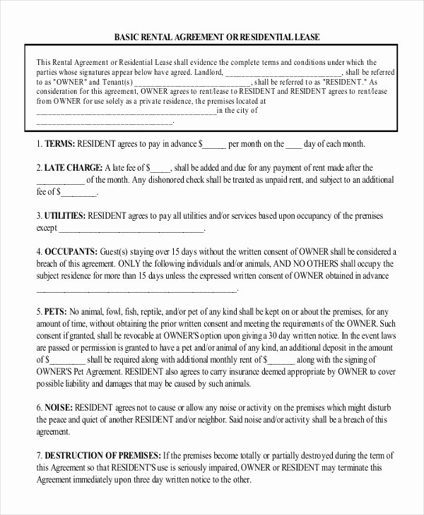 Basic Lease Agreement Template Inspirational 26 Simple Rental Agreement Templates Free Word Pdf