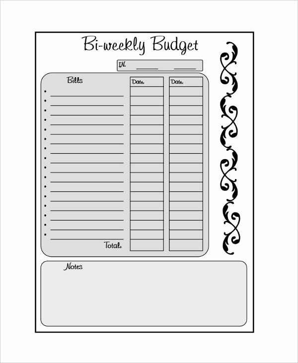 Bi Weekly Budget Template New Biweekly Bud Template 8 Free Word Pdf Documents