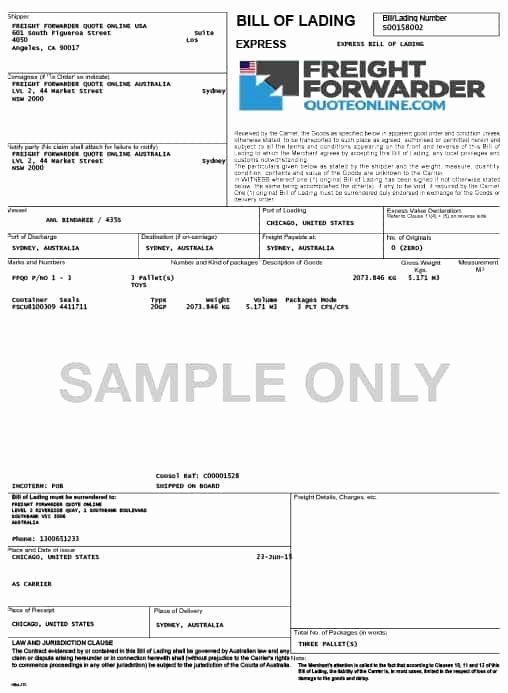 Bill Of Lading Sample Awesome 21 Free Bill Of Lading Template Word Excel formats
