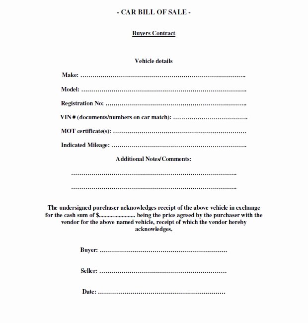 Bill Of Sale Free Best Of Free Printable Free Car Bill Of Sale Template form Generic