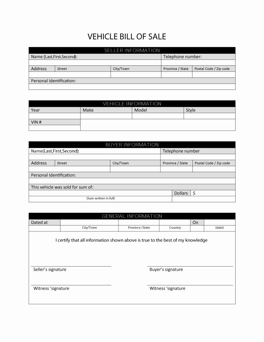 Bill Of Sale Free Lovely 46 Fee Printable Bill Of Sale Templates Car Boat Gun