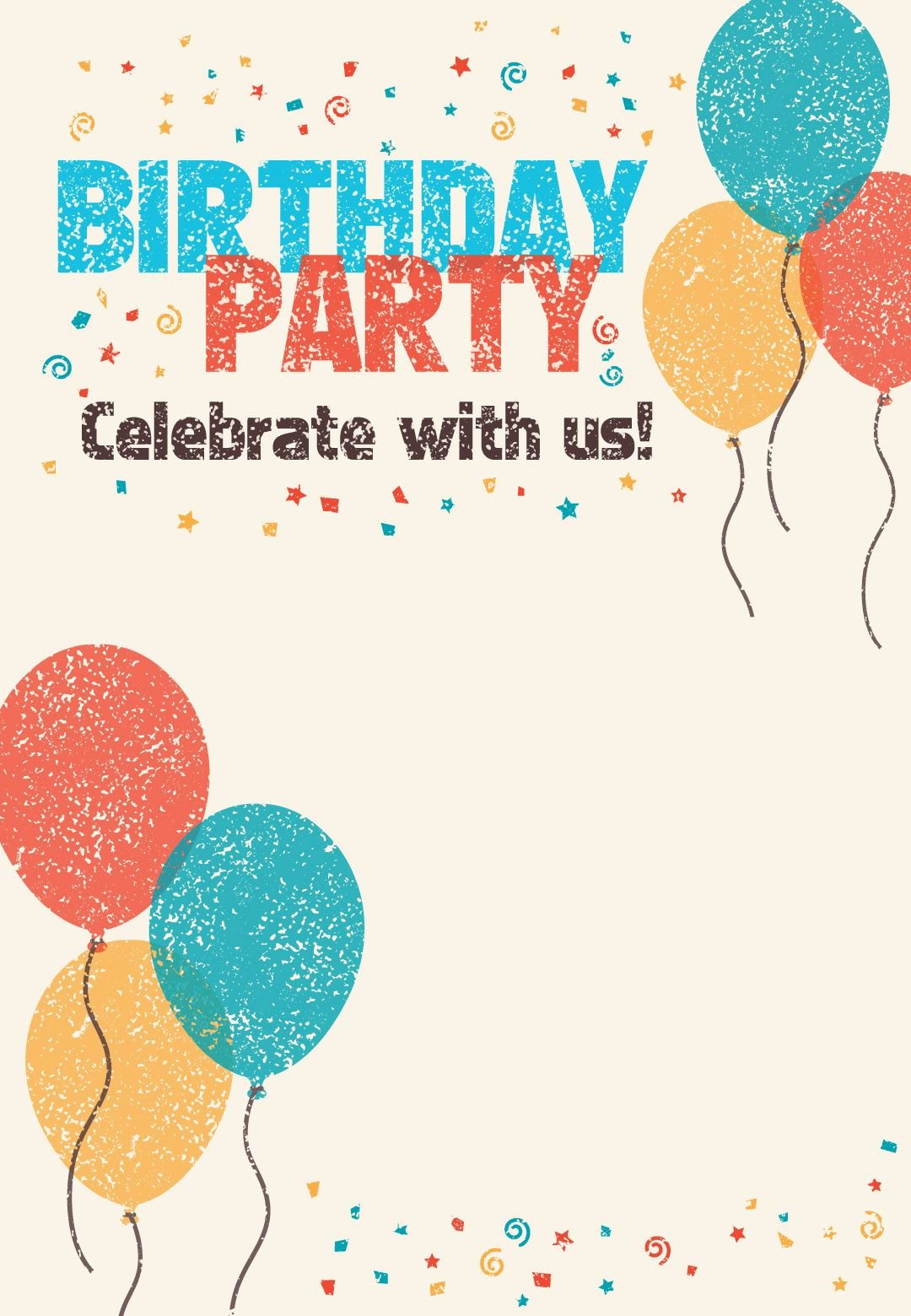 Birthday Card Template Free Inspirational Free Printable Celebrate with Us Invitation Great Site