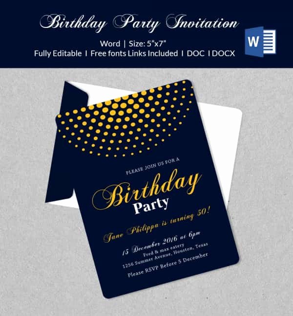 Birthday Invitation Templates Word Awesome 50 Microsoft Invitation Templates Free Samples