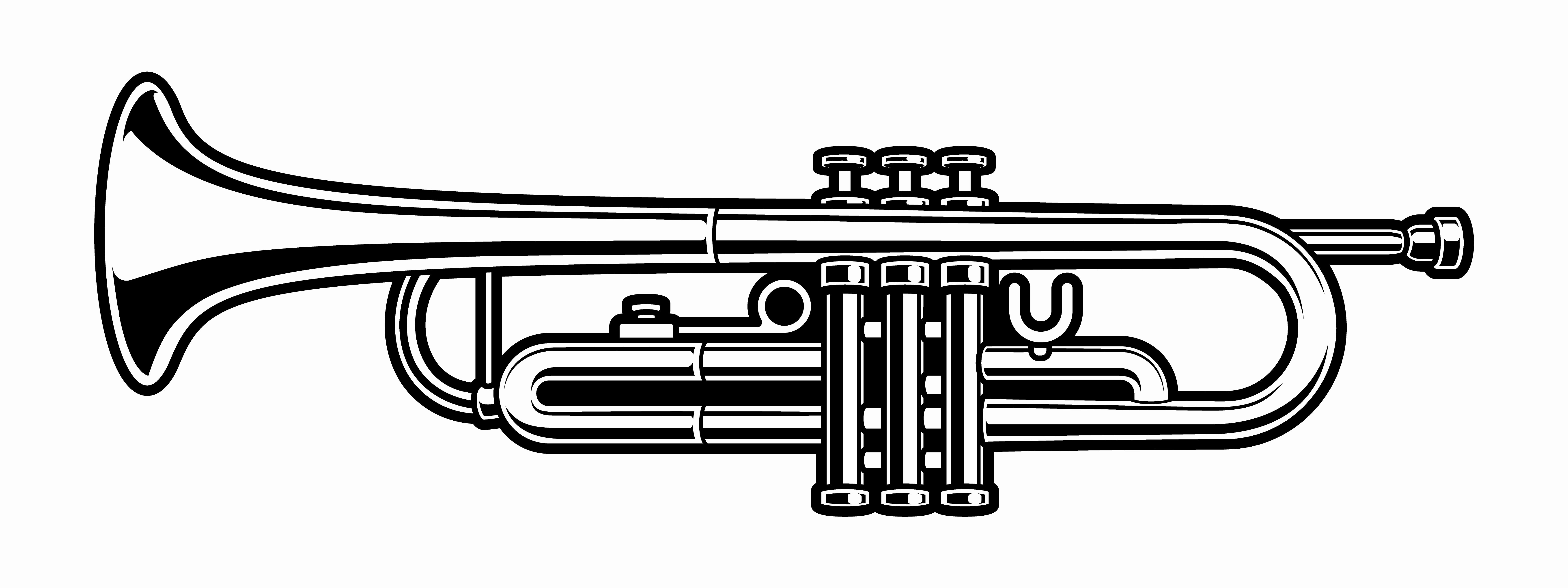 Black and White Illustration New Black and White Illustration Of Trumpet Download Free