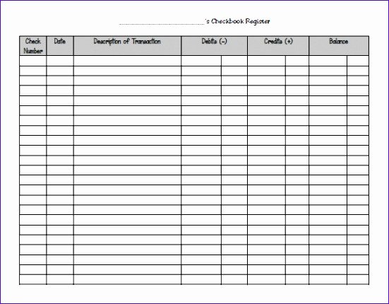Blank Check Templates for Excel Beautiful 14 Check Register Excel Template Exceltemplates