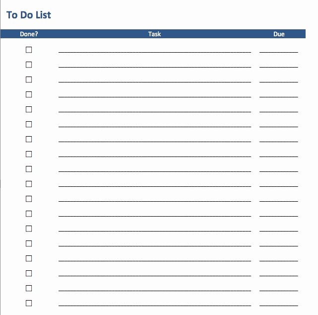 Blank Check Templates for Excel Beautiful Blank Daily Checklist Template