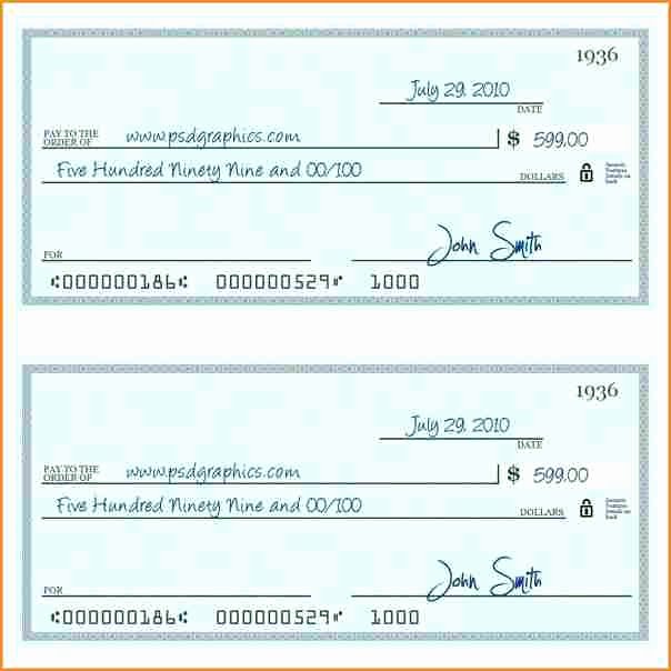 Blank Check Templates for Excel Best Of 10 Payroll Check Printing Template