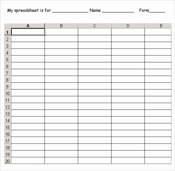 Blank Check Templates for Excel Fresh Free Printable Blank Spreadsheet Templates