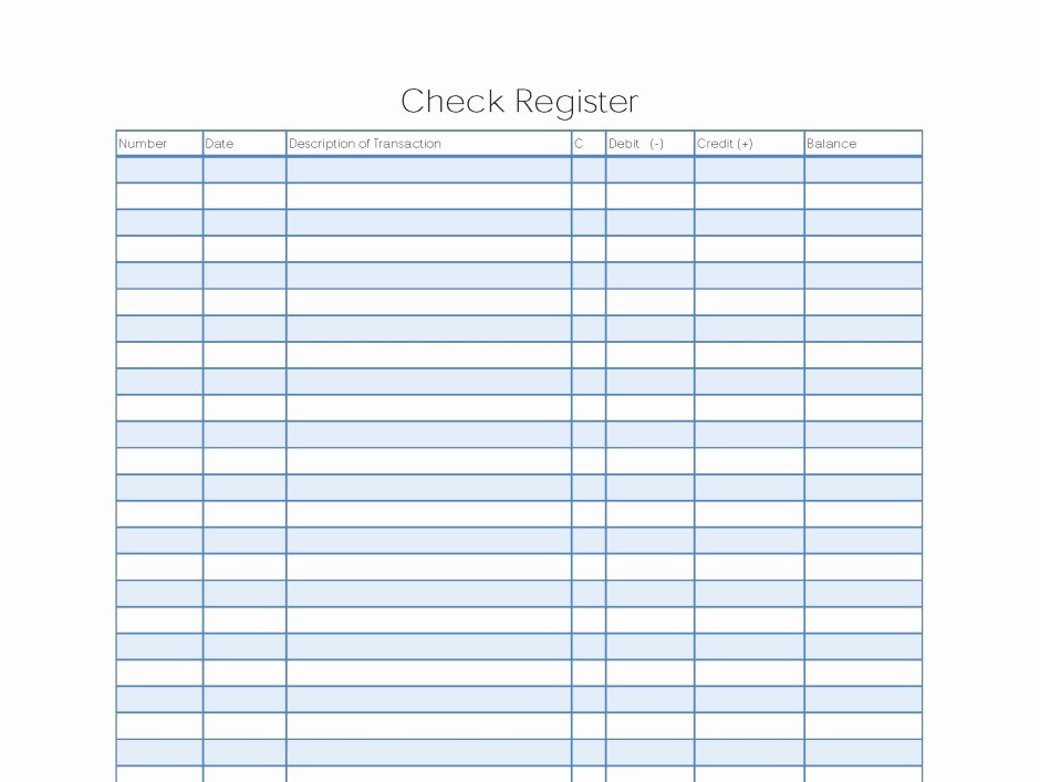 Blank Check Templates for Excel Inspirational 6 Free Blank Business Checkbook Register Template Excel