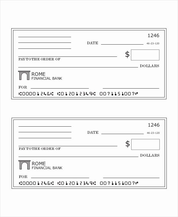 Blank Check Templates for Excel Unique Payroll Check Templates 10 Free Printable Word Excel &amp; Pdf