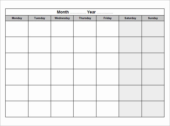 Blank Monthly Calendar Pdf Luxury Free 11 Blank Calendar Templates In Free Samples