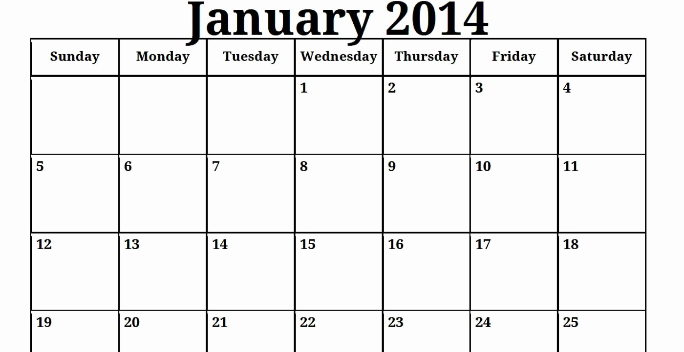 Blank Monthly Calendar Pdf Unique 2014 Print Blank Monthly Calendar