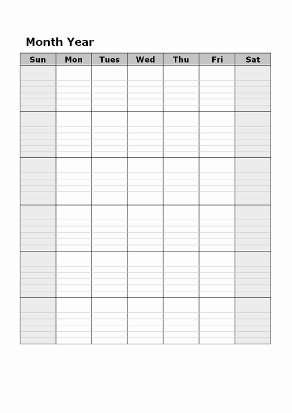Blank Monthly Calendar Pdf Unique Monthly Blank Calendar In Multi Color Monday Free