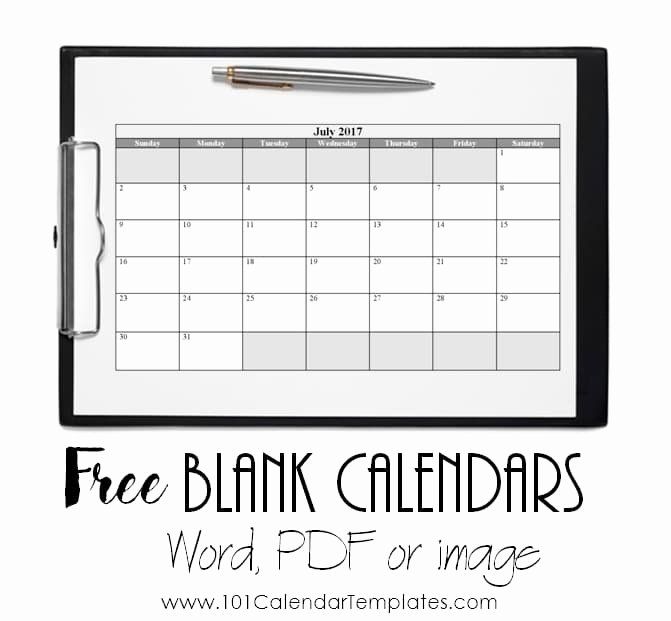 Blank Monthly Calendar Template Pdf Beautiful Free Blank Calendar Templates