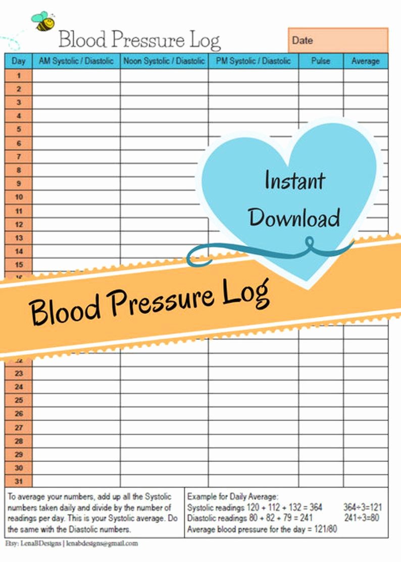 Blood Pressure Chart Pdf Beautiful Monthly Blood Pressure Chart Systolic Diastolic Blood