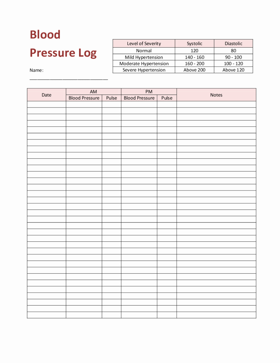 Blood Pressure Chart Pdf Lovely 2019 Blood Pressure Log Chart Fillable Printable Pdf