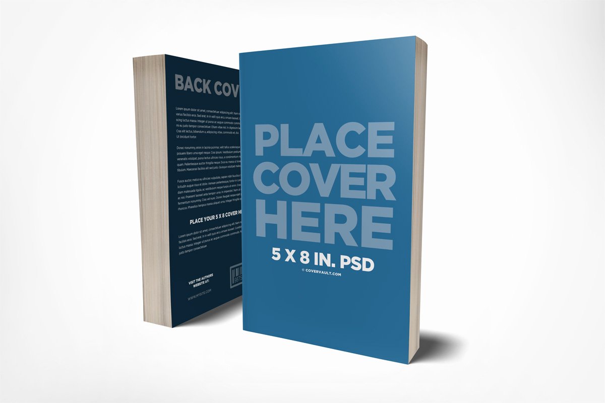 Book Cover Template Psd Elegant 5 X 8 Front &amp; Back Cover Paperback Mockup Covervault