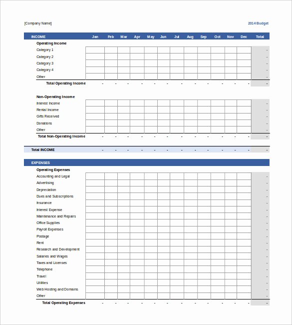Business Budget Template Excel Awesome Business Bud Templates