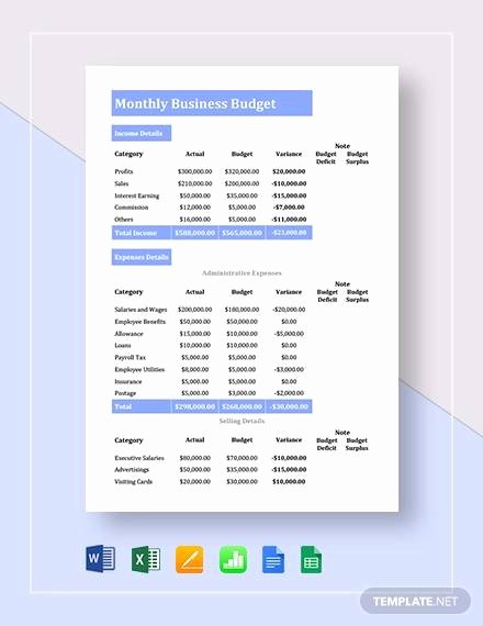 Business Budget Template Excel Elegant Free 14 Business Bud Samples In Google Docs