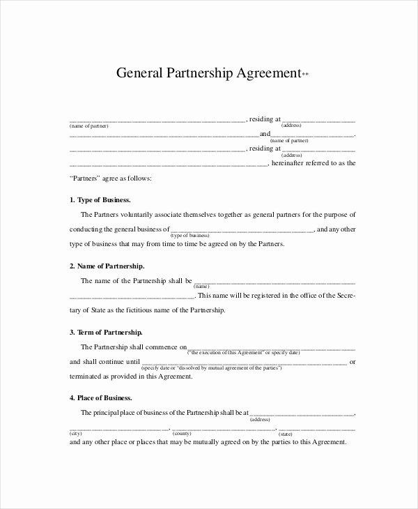 Business Partnership Agreement Template Inspirational 11 Business Partnership Agreement Templates Word Pdf